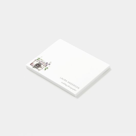 Elegant  Leafy Floral Camera Foto Post-it® Notes (Schuin)