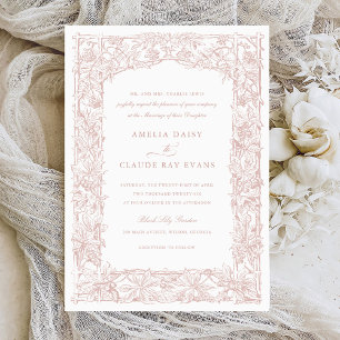  Elegant Leafy Vines Border Lijst Bruiloft Kaart