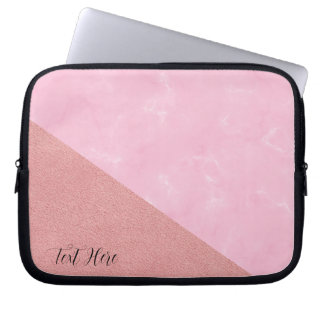 Elegant Leather Faux Marble mannelijke blush Laptop Sleeve
