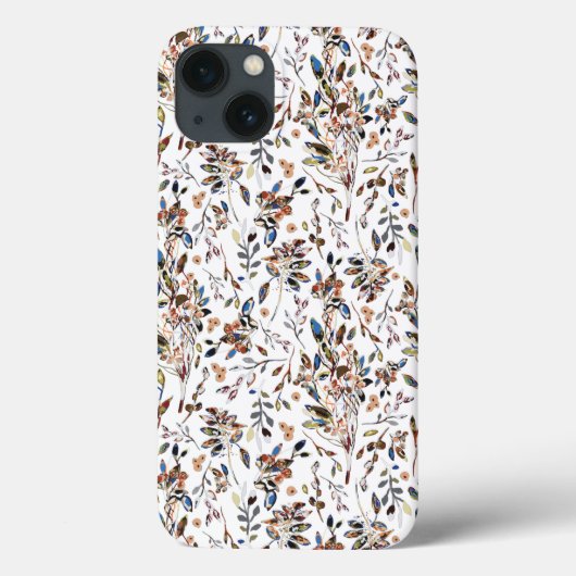 Elegant Leaves Berries White Waterverf Floral Case-Mate iPhone Case (Achterkant)