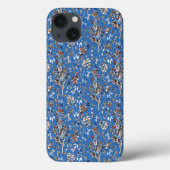 Elegant Leaves Blue Waterverf Floral Case-Mate iPhone Case (Achterkant)