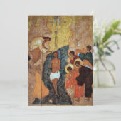 Elegant Leaves Orthodox Christelijk Baptisme Kaart (Staand voorkant)