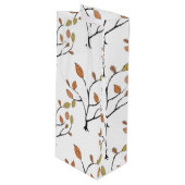 Elegant Leaves Wijn Cadeautas (Voorkant Gekanteld)