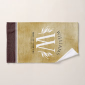 Elegant leder- en papier — Surname Motto Bad Handdoek (Handdoek)