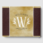 Elegant leder- en papier — Surname Motto Gastenboek (Achterkant)
