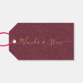 Elegant leder Pattern Wedding Gift bag Cadeaulabel (Achterkant Horizontaal)