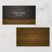 Elegant Leer & het Houten Visitekaartje van de (Voorkant / Achterkant)