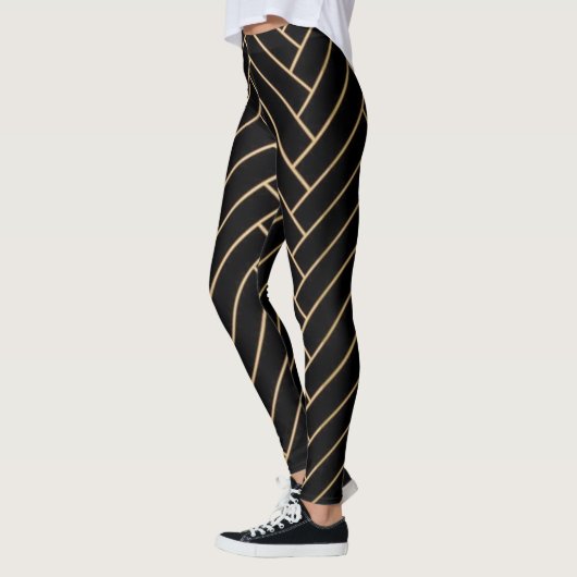 Élégant Leggings Black & Gold (Gauche)