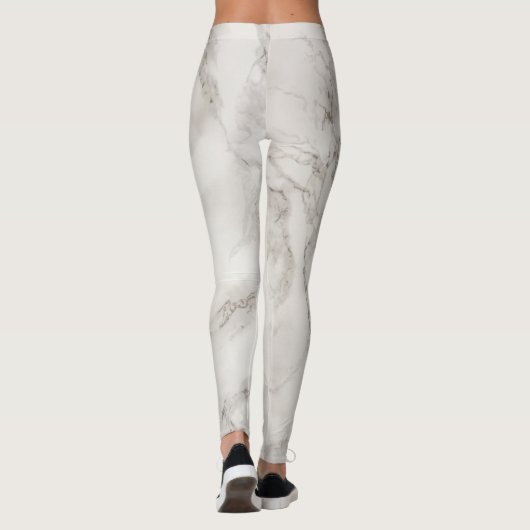 Élégant leggings en marbre blanc (Dos)