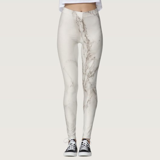 Élégant leggings en marbre blanc (Devant)