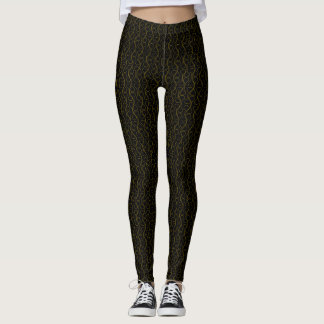 Élégant Leggings noir et or