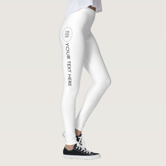 Elegant Leggings toevoegen Jouw naam Tekst Logo Mo (Rechts)