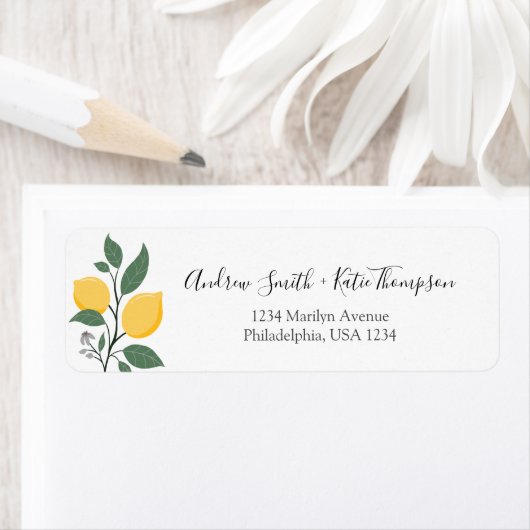 Elegant Lemon Foliage Calligraphy Script Name Etiket (Insitu)