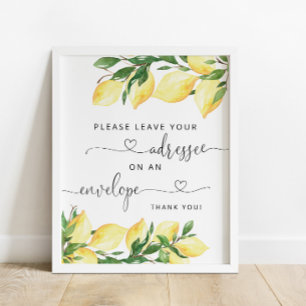 Elegant Lemon Gelieve het adres op de envelop te g Poster