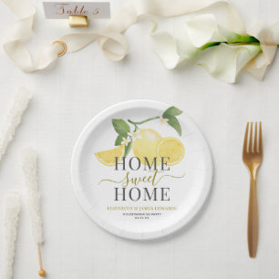 Elegant Lemon Home Sweet Home Housewarming Party Papieren Bordje