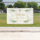 Elegant Lemon Marble Boy Baptism Welkomstteken Spandoek (Insitu)