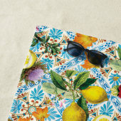 Elegant Lemon Monogrammed Strandlaken (In situ)