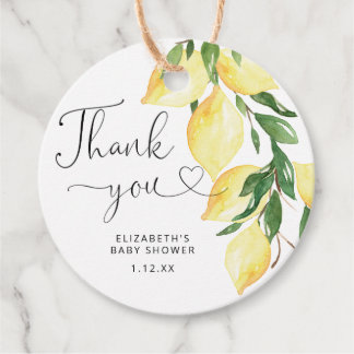 Elegant Lemon Shower Bedankt voor je favoriete tag Bedankjes Labels