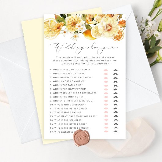 Elegant lemon The bruiloft shoe game