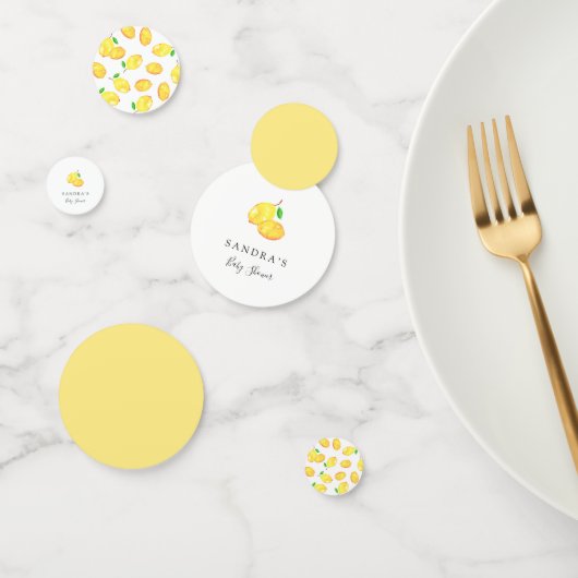 Elegant Lemon Theme Baby shower Minimale Moderne Confetti (Groep)