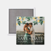 Elegant Lemon Tree Wedding Save The Date Photo Magneet (Voorkant / Achterkant)