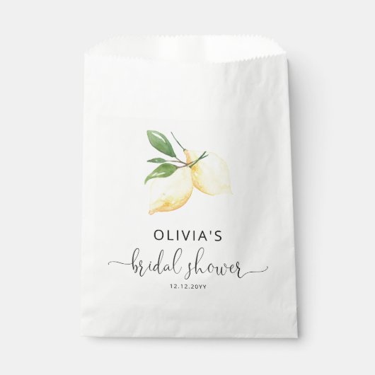 Elegant Lemon Vrijgezellenfeest Favor Bags Bedankzakje (Voorkant)