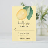 Elegant Lemon Waterverf RSVP Kaartje (Staand voorkant)