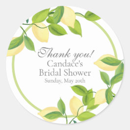 Elegant Lemons Bridal Hartelijk dank Ronde Sticker