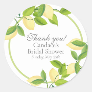 Elegant Lemons Bridal Hartelijk dank Ronde Sticker