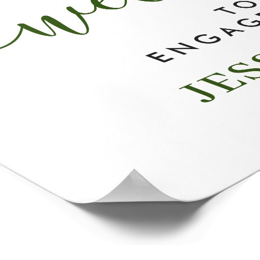 Elegant Lemons Greenery ENGAGTY Welkom Poster (Hoek)