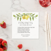 Elegant Lemons Greenery Fun Facts Wedding Servet (Insitu)