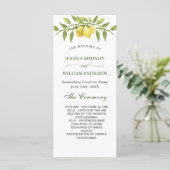 Elegant Lemons Greenery Wedding Ceremony Program Programma (Staand voorkant)