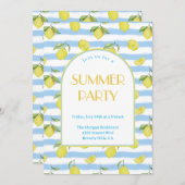 Elégant Lemons Summer Party Invitation (Devant / Derrière)