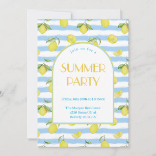 Elégant Lemons Summer Party Invitation