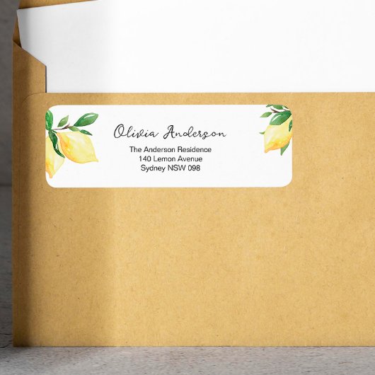 Elegant Lemons Vrijgezellenfeest Return Address La Etiket