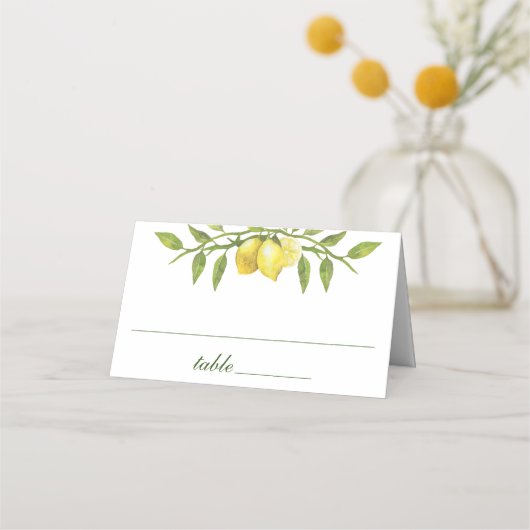 Elegant Lemons Waterverf Greenery Wedding (Voorkant)