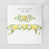 Elegant Lemons Waterverf Greenery Wedding (Buitenkant ongevouwen)
