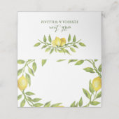 Elegant Lemons Waterverf Greenery Wedding (Buitenkant ongevouwen)
