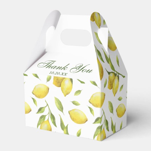 Elegant Lemons Waterverf Greenery Wedding Bedankdoosjes (Achterkant)