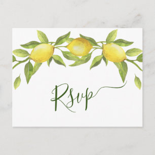 Elegant Lemons Waterverf Greenery Wedding RSVP Briefkaart