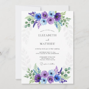 Elegant Lentebruid in Maartindoorblauw Kaart
