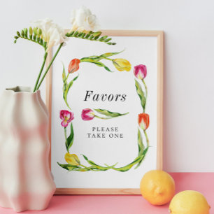 Elegant lentetulp bruiloft favorieten bord poster