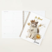 Elegant Leo Zodiac Cat Planner Notebook (Devant avec enveloppe)