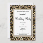 ELEGANT LEOPARD BLACK GOLD PATTERN BIRTHDAY KAART (Voorkant)