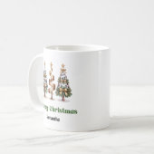 Elegant leopard christmas trees custom name mug (Devant gauche)