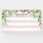 Elegant Leopard Gold en Roze Vinyl Party Backdrop Spandoek (Horizontaal)