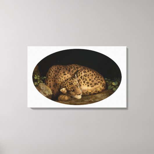 Elegant Leopard  Klassieke Kunst Canvas Afdruk (Voorkant)