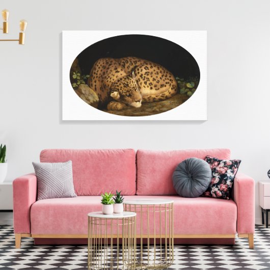 Elegant Leopard Klassieke Kunst Canvas Afdruk (Insitu (Woonkamer))