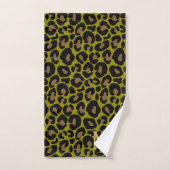 Élégant Léopard Monogramme Vert Olive (Serviette à main)