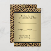 Élégant Léopard noir et or RSVP (Devant / Derrière)